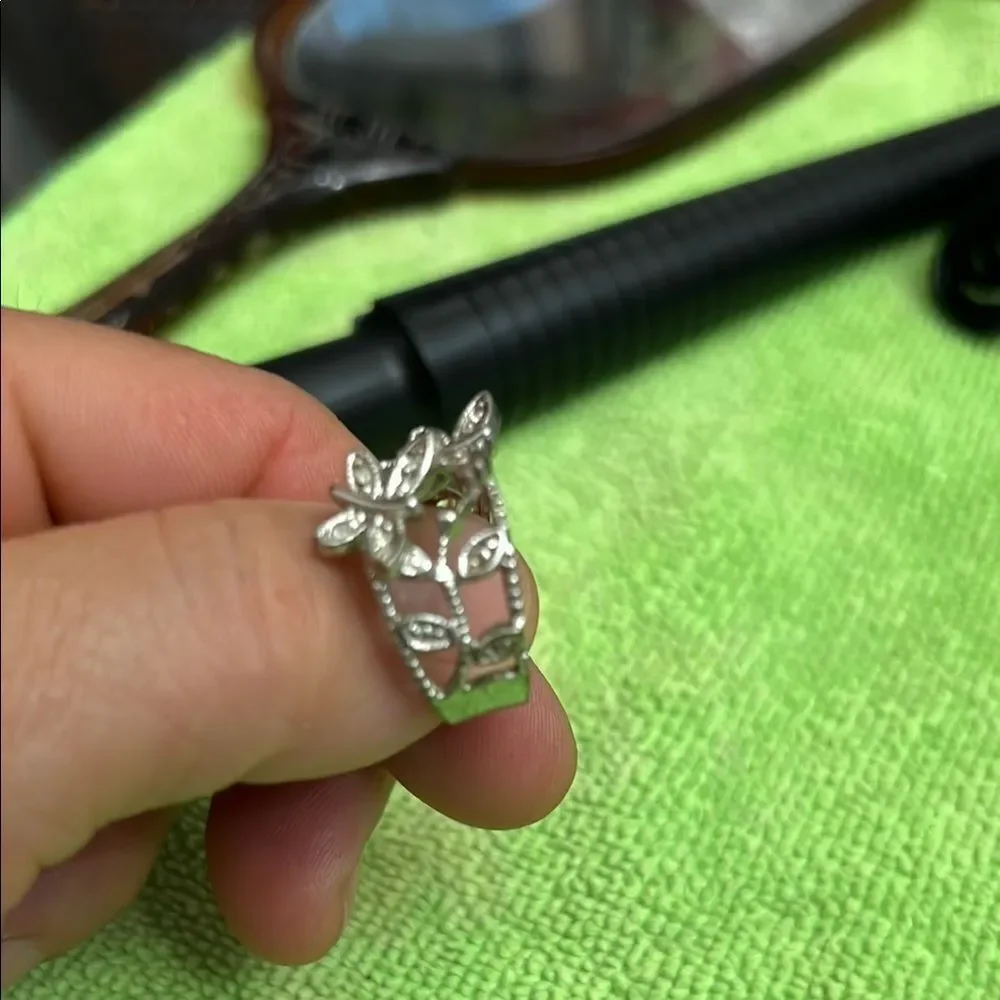 Silver  butterfly Ring with Detailed Design